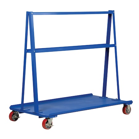 Vestil Blue Steel A-Frame Cart 2000lb Capacity 30x60 In. w/4 5x2 Casters AF-3060